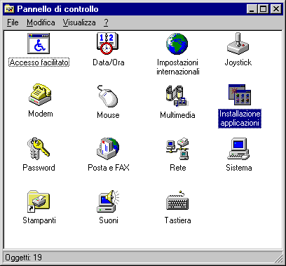 Pannello di controllo